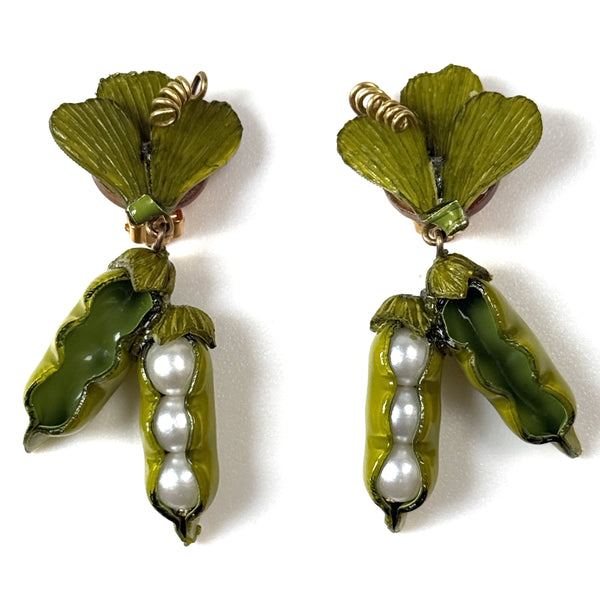 Handmade Cilea Bijoux Paris “Petits Pois” Clip-on Earrings
