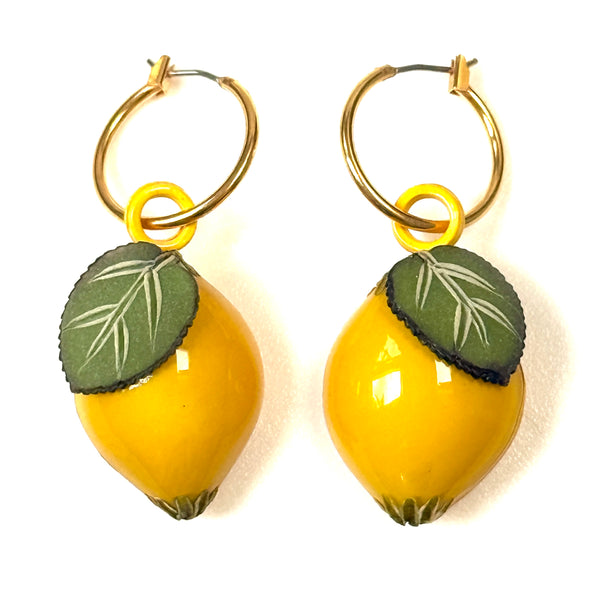 Cilea Bijoux Paris “Botanica” Lemon Drop Earrings