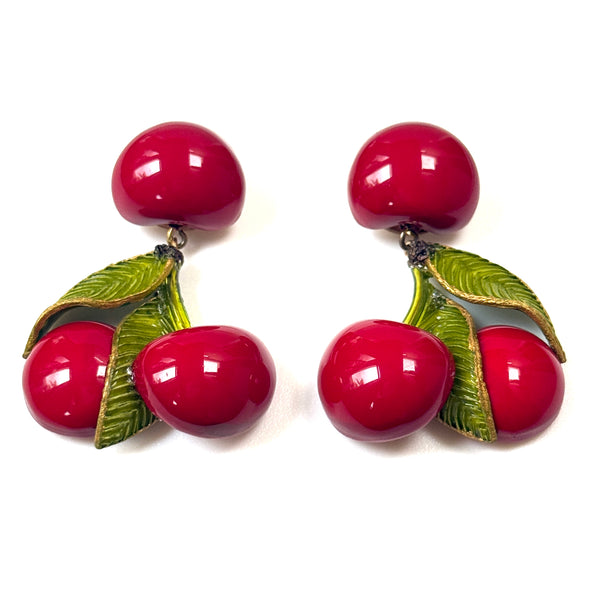 Handmade Cilea Paris “Napoleon” Cherry Drop Earrings