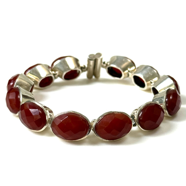 Sterling Silver and Carnelian Bracelet