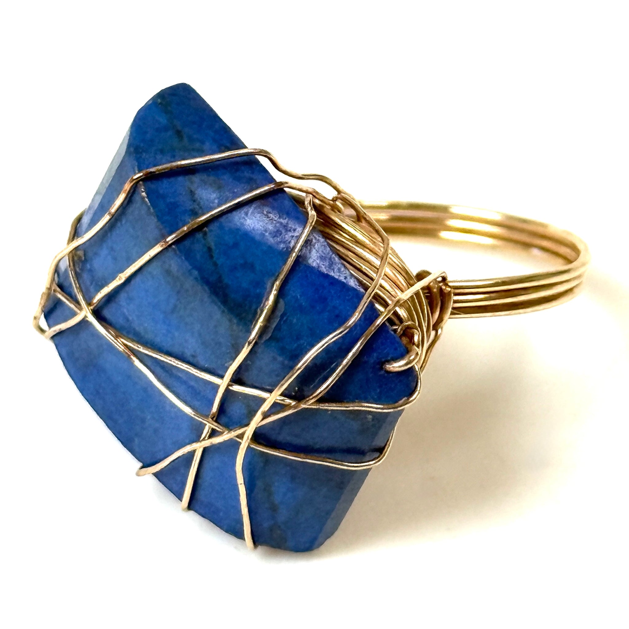 Mid-Century 9ct Yellow Gold and Lapis Lazuli Dress Ring