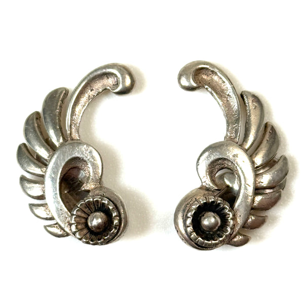 Vintage Sterling Silver Clip-on Earrings