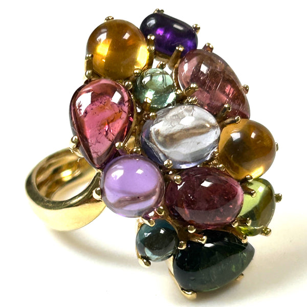 18ct Gold Multi-stone Tourmaline Ring