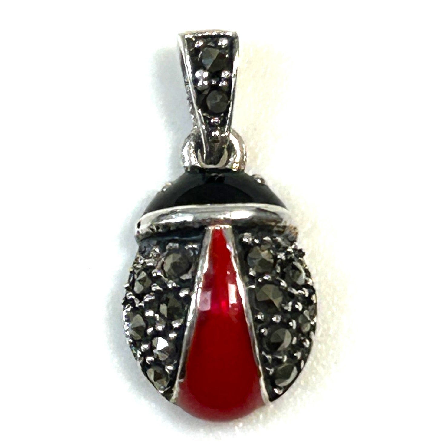 Sterling Silver, and Marcasite “Ladybird” Pendant