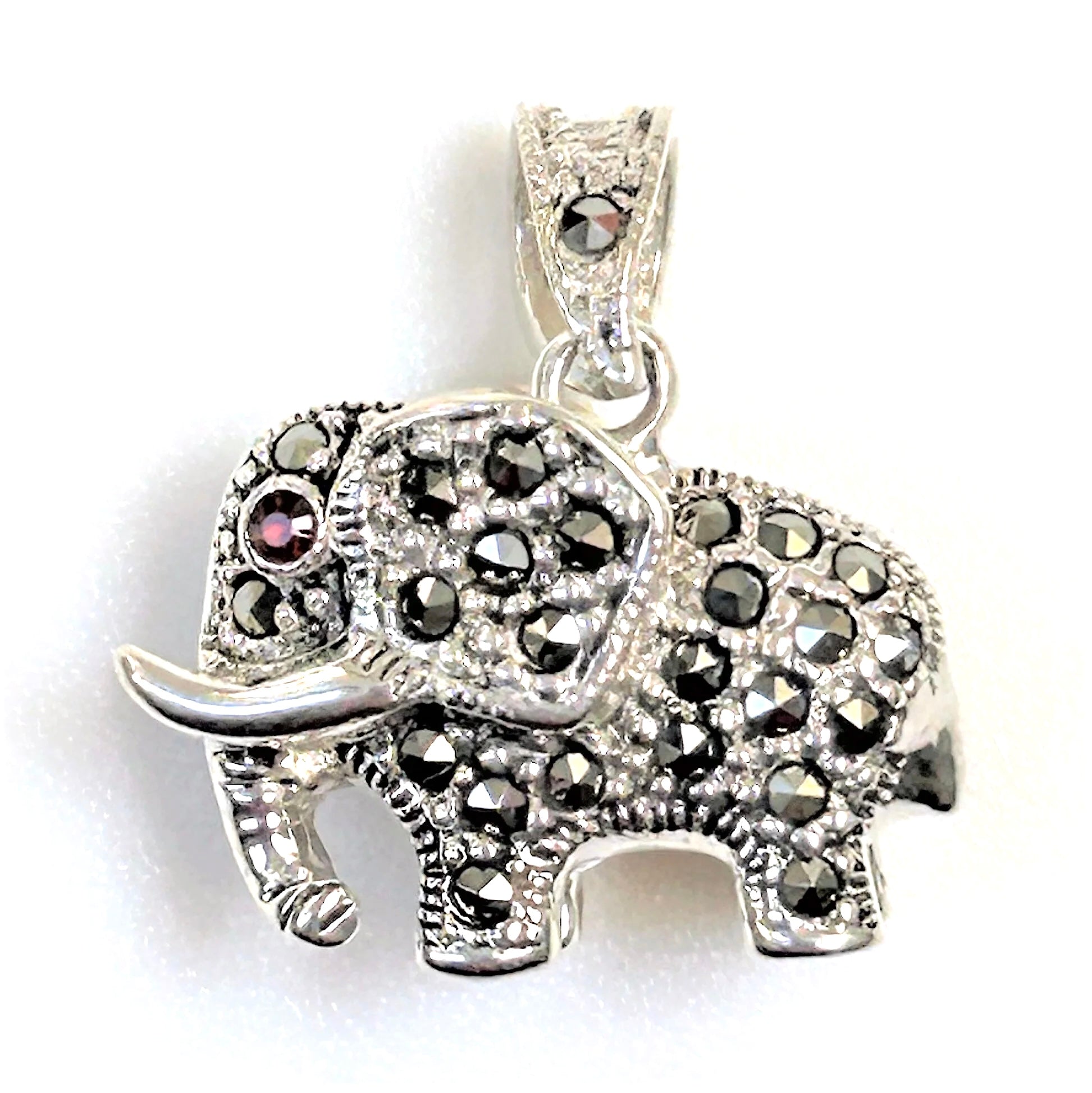 Sterling Silver and Marcasite “Elephant” Pendant