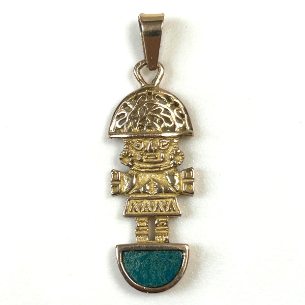 18ct Gold and Amazonite Peruvian “Tumi” Pendant