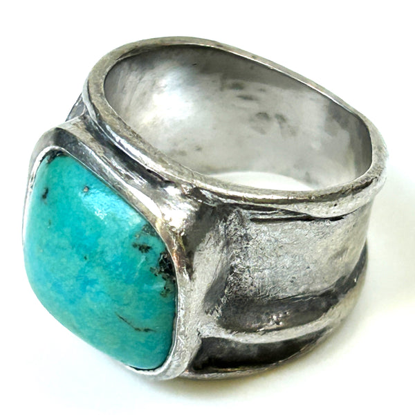 Chunky Sterling Silver and Turquoise Ring