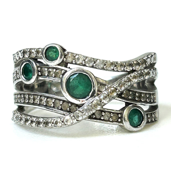 Sterling Silver and Crystal Ring