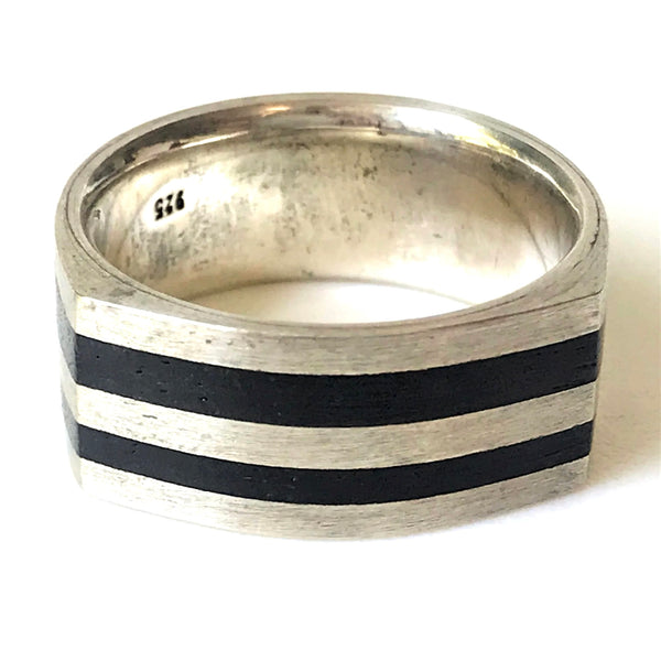 Sterling Silver and African Blackwood Ring