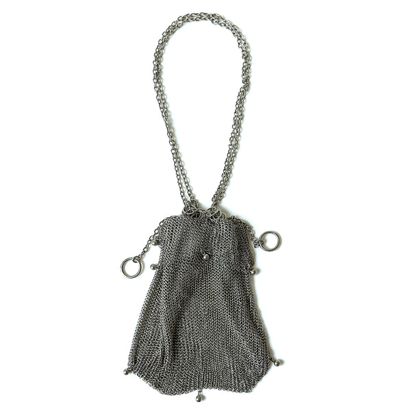 Antique Sterling Silver Mesh Drawstring Purse