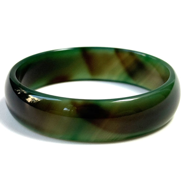 Green Agate Bangle Bracelet