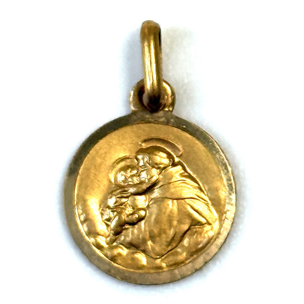 Miniature 18ct Gold “St Anthony of Padua” Charm Pendant