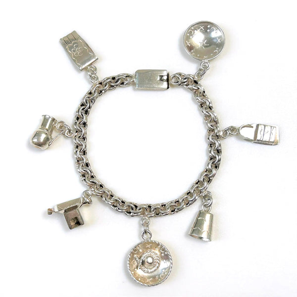 Vintage Silver Charm Bracelet