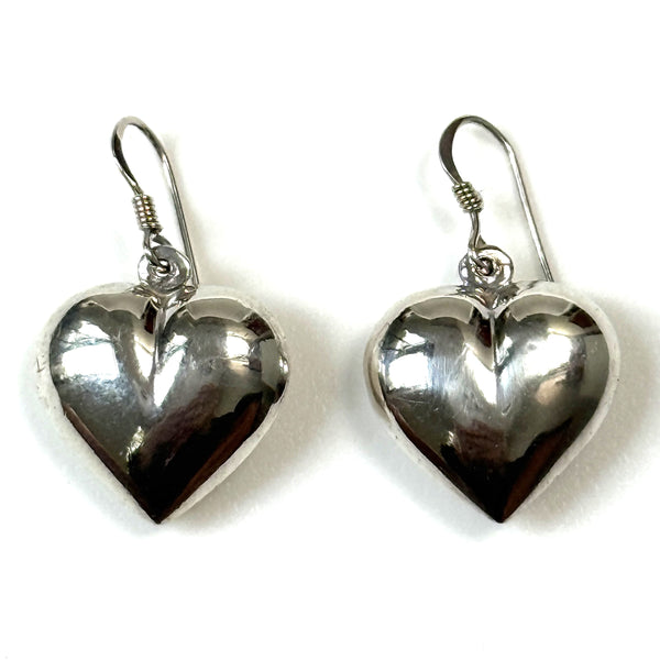 Sterling Silver “Heart” Drop Earrings