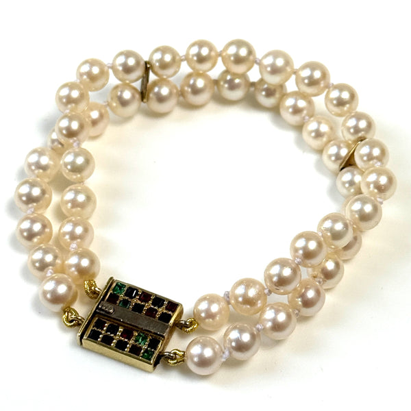 Vintage 18ct Gold, Pearl and Multi-Gemstone Bracelet