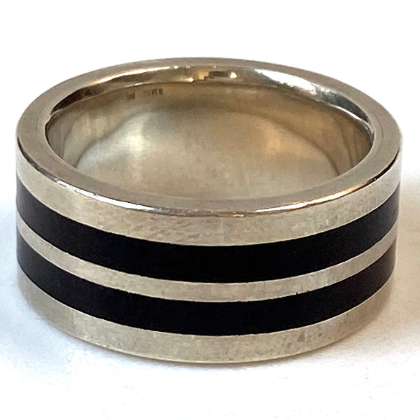 Silver and Zericote Wood Ring by Ivan Jeweller