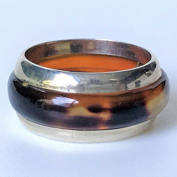 Silver and Tortoiseshell Ring by John Klynsmith