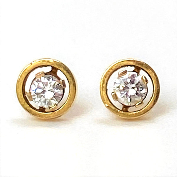 Vintage 18ct Gold and Diamond Stud Earrings