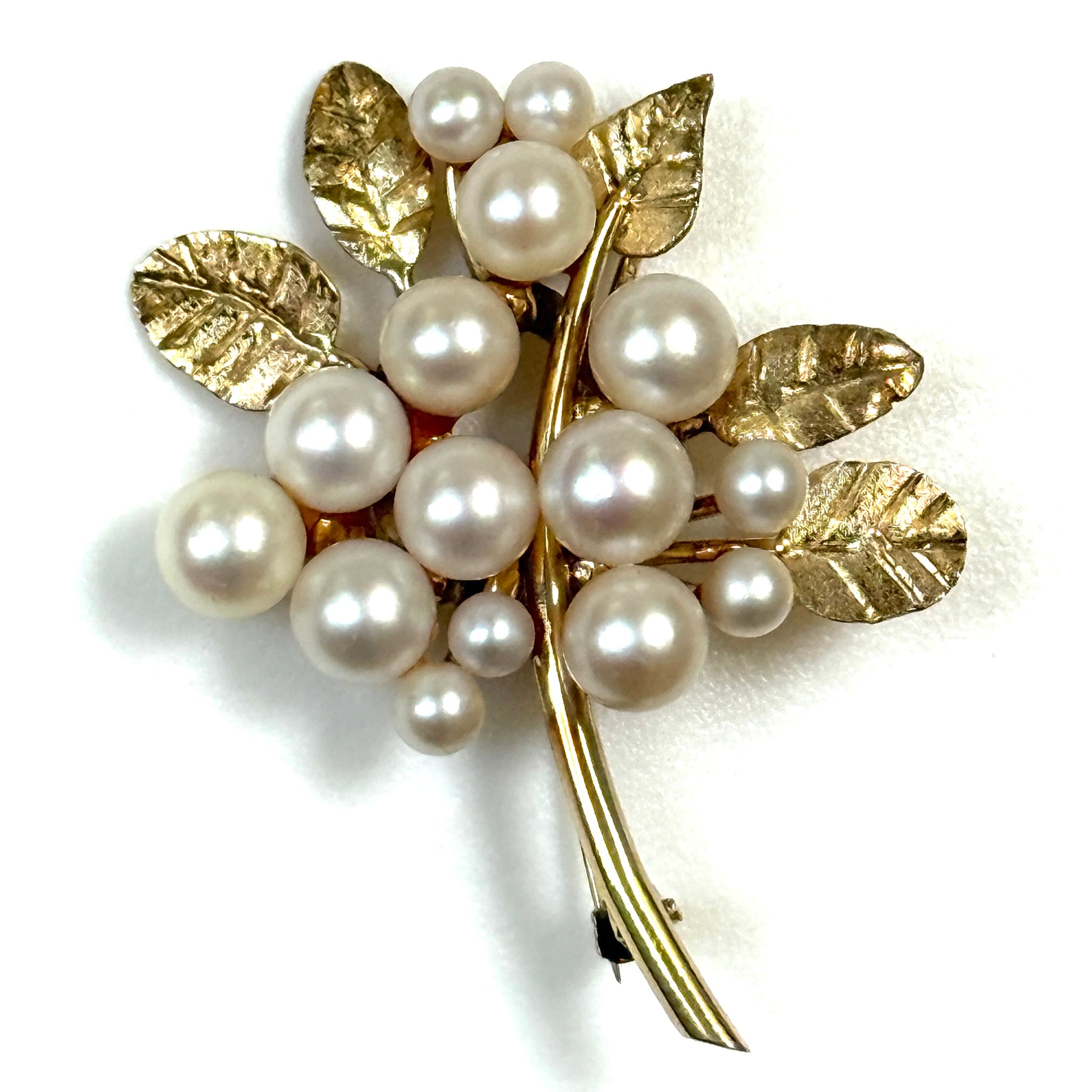 Vintage 9ct Yellow Gold and Pearl “Floral” Brooch