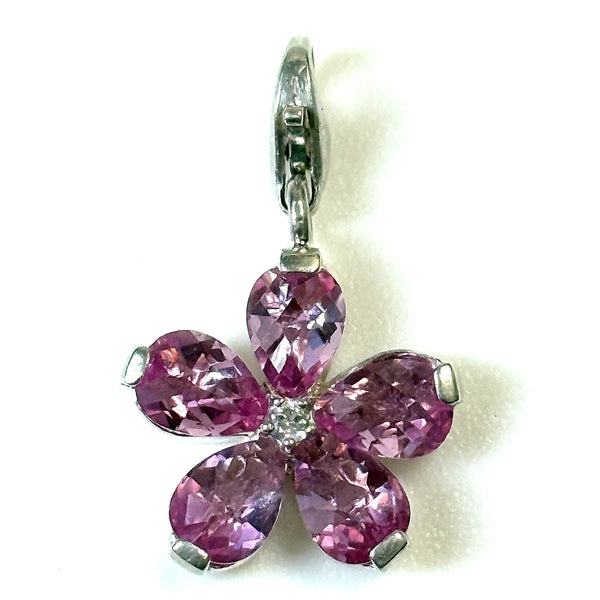Sterling Silver and Cubic Zirconia “Flower” Pendant