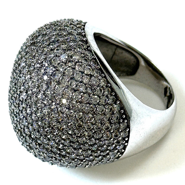 Large Sterling Silver and Cubic Zirconia Dress Ring