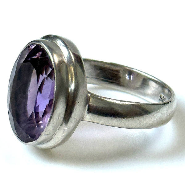 Vintage Sterling Silver and Amethyst Ring