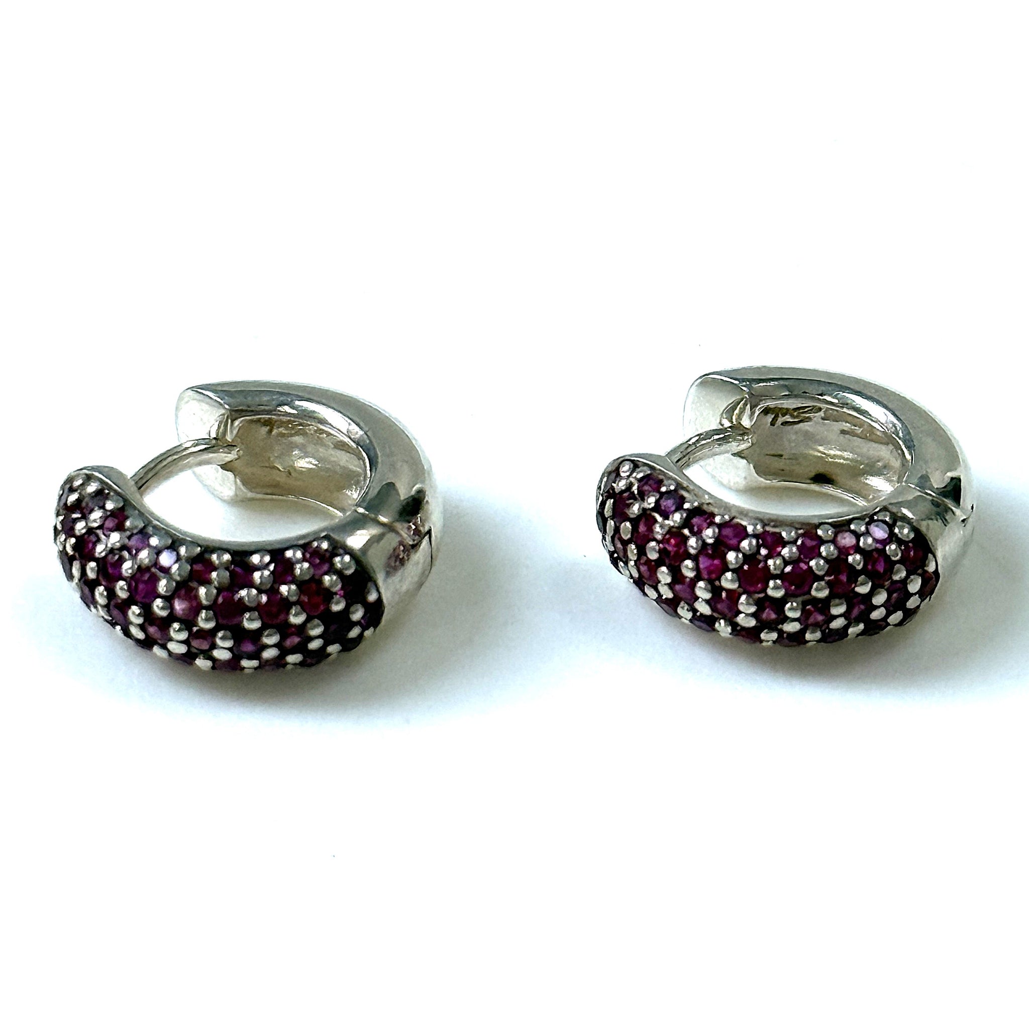 Small Thomas Sabo Sterling Silver and Crystal Huggie Earrings