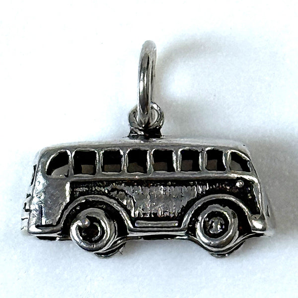 Miniature Silver “Bus” Charm Pendant