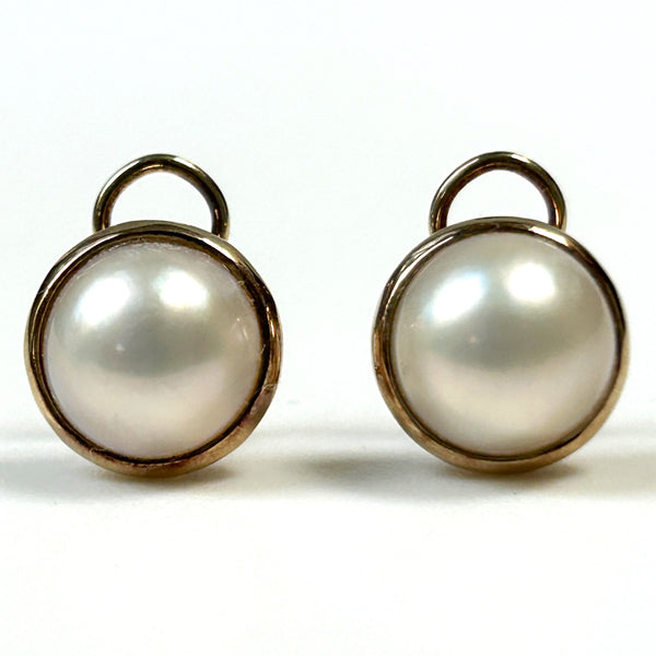 9ct Gold and Mabe Pearl Stud Earrings