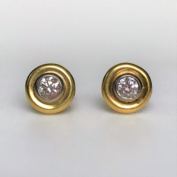 18ct Gold and Diamond Stud Earrings