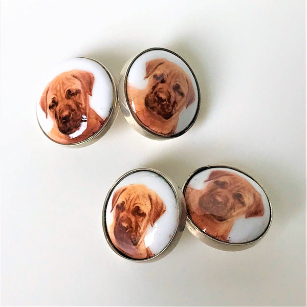 Sterling Silver and Enamel "Boerboel" Cufflinks