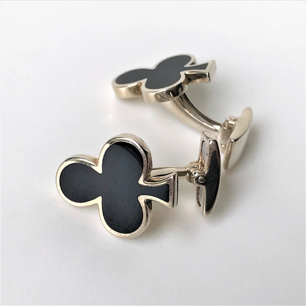 Sterling Silver and Onyx Cufflinks