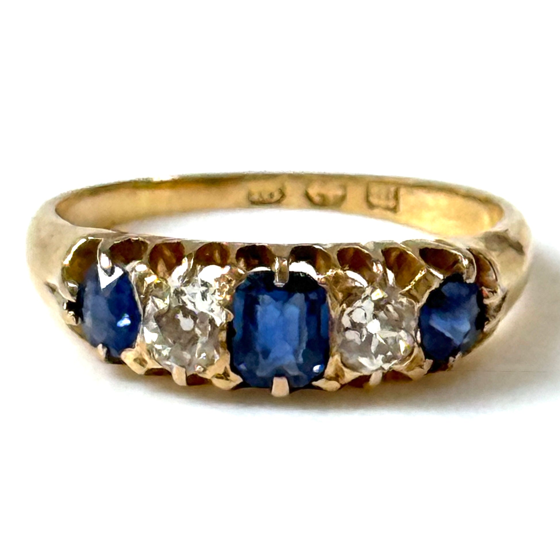 Antique Victorian 18ct Gold, Sapphire and Diamond Ring