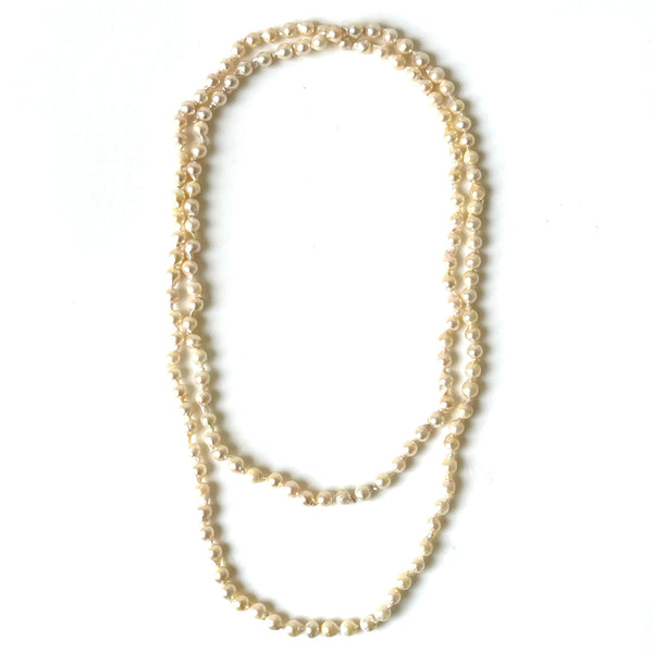 Vintage Semi-Baroque Pearl Opera Necklace