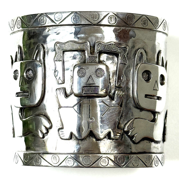 Vintage Silver Graziella Laffi Cuff Bracelet