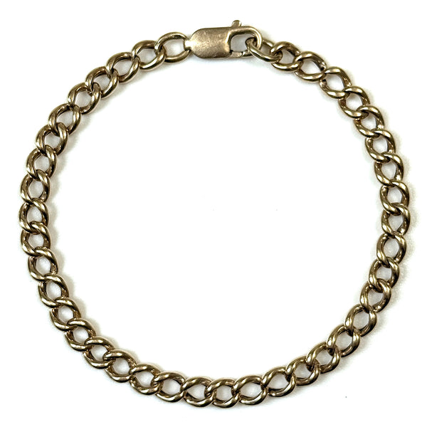 Vintage 9ct Yellow Gold Curb Link Bracelet