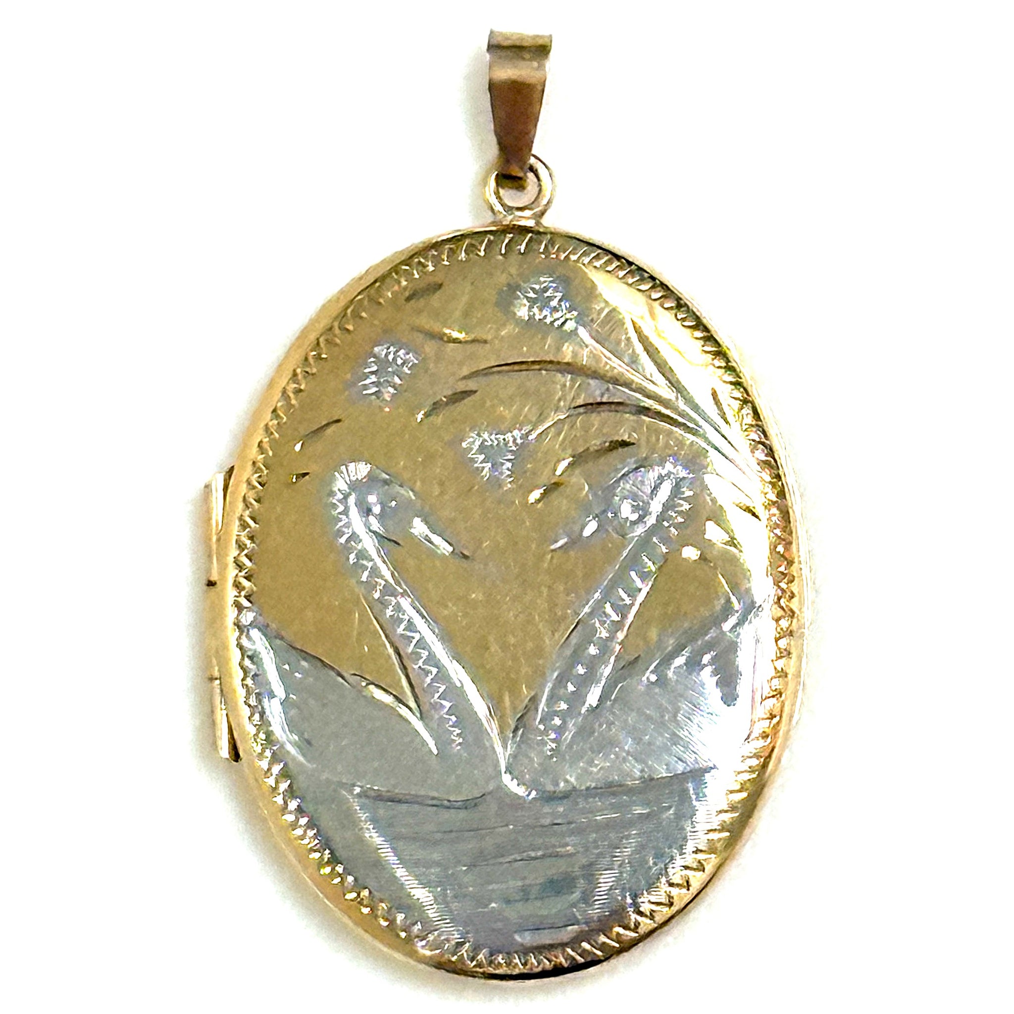 9ct Yellow and White Gold Locket Pendant