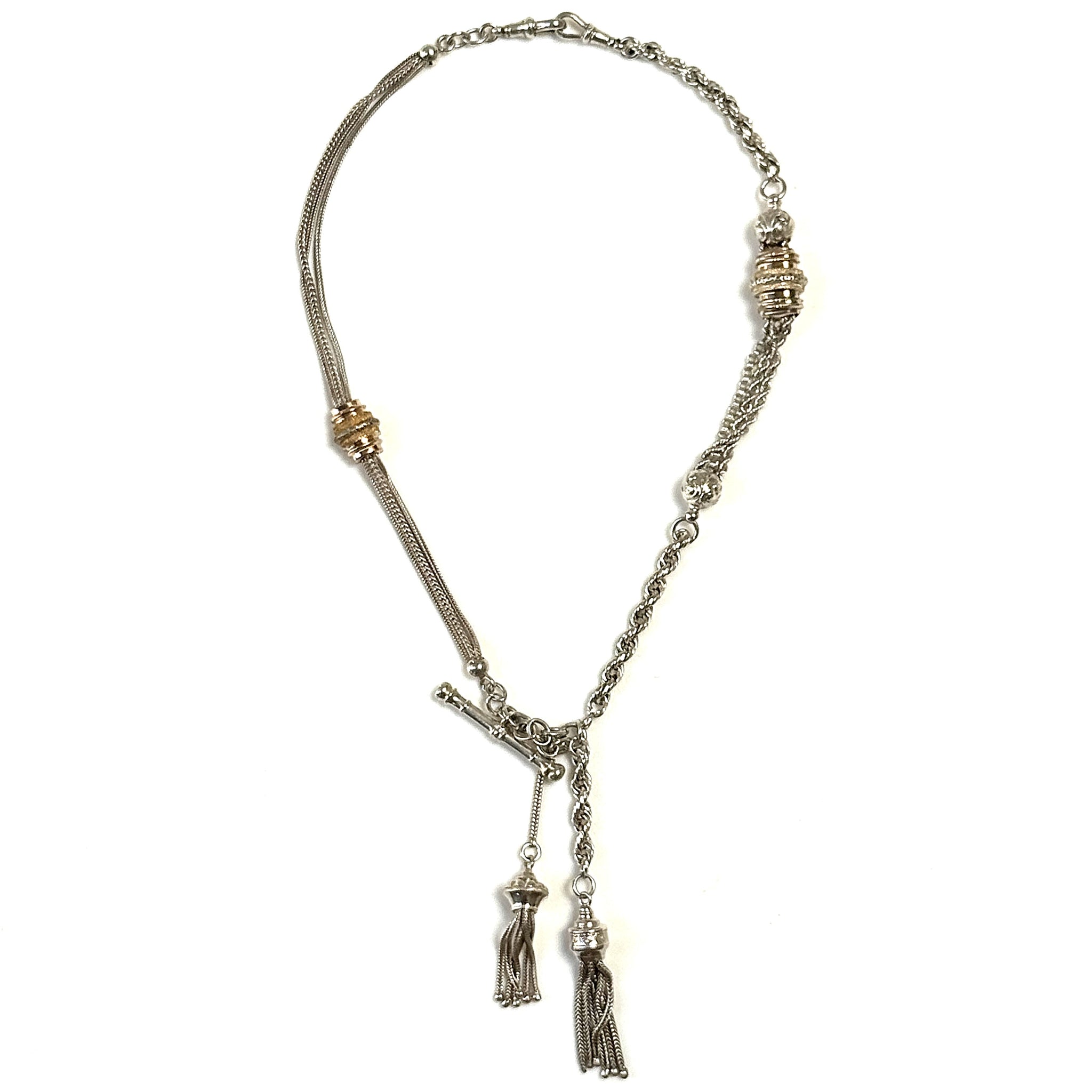 Vintage Silver and Gilt Tassel Necklace
