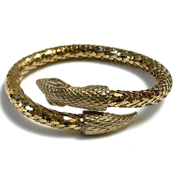Vintage Yellow Metal Whiting and Davis “Serpent” Armband Bracelet