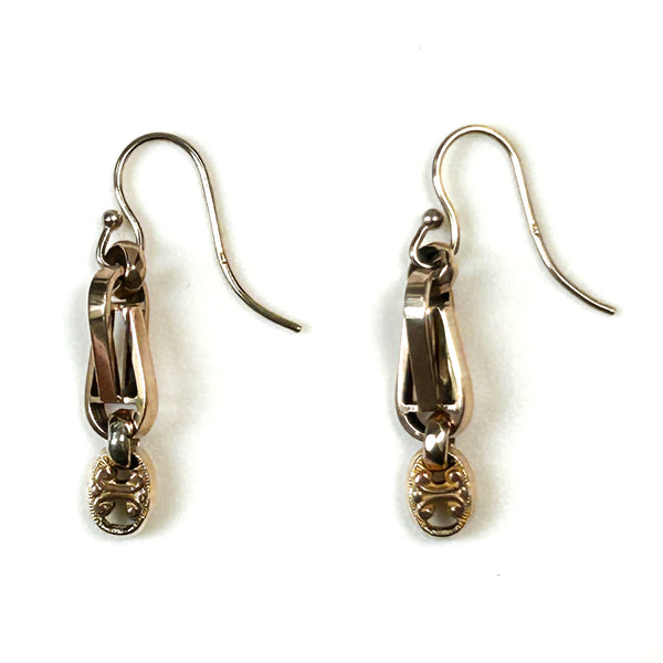 Decorative Antique 9ct Gold Drop Earrings