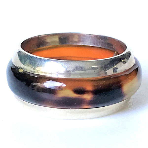 Silver and Tortoiseshell Ring by John Klynsmith