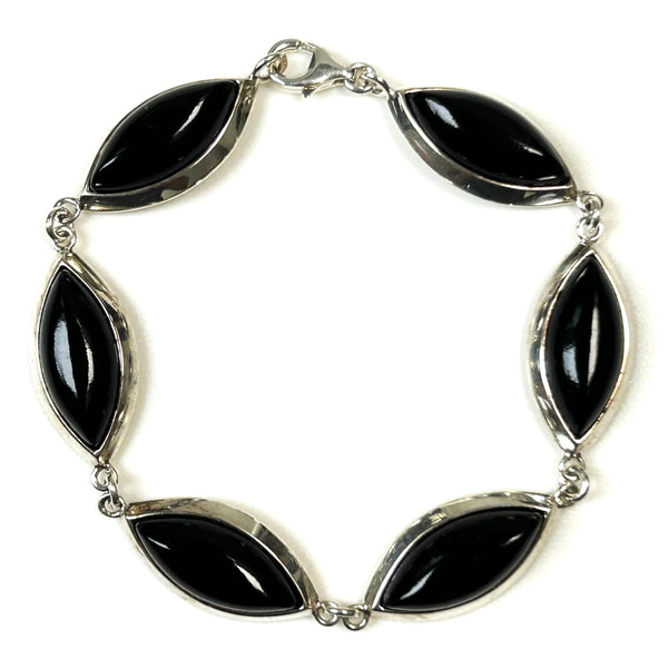 Sterling Silver and Jet Bracelet