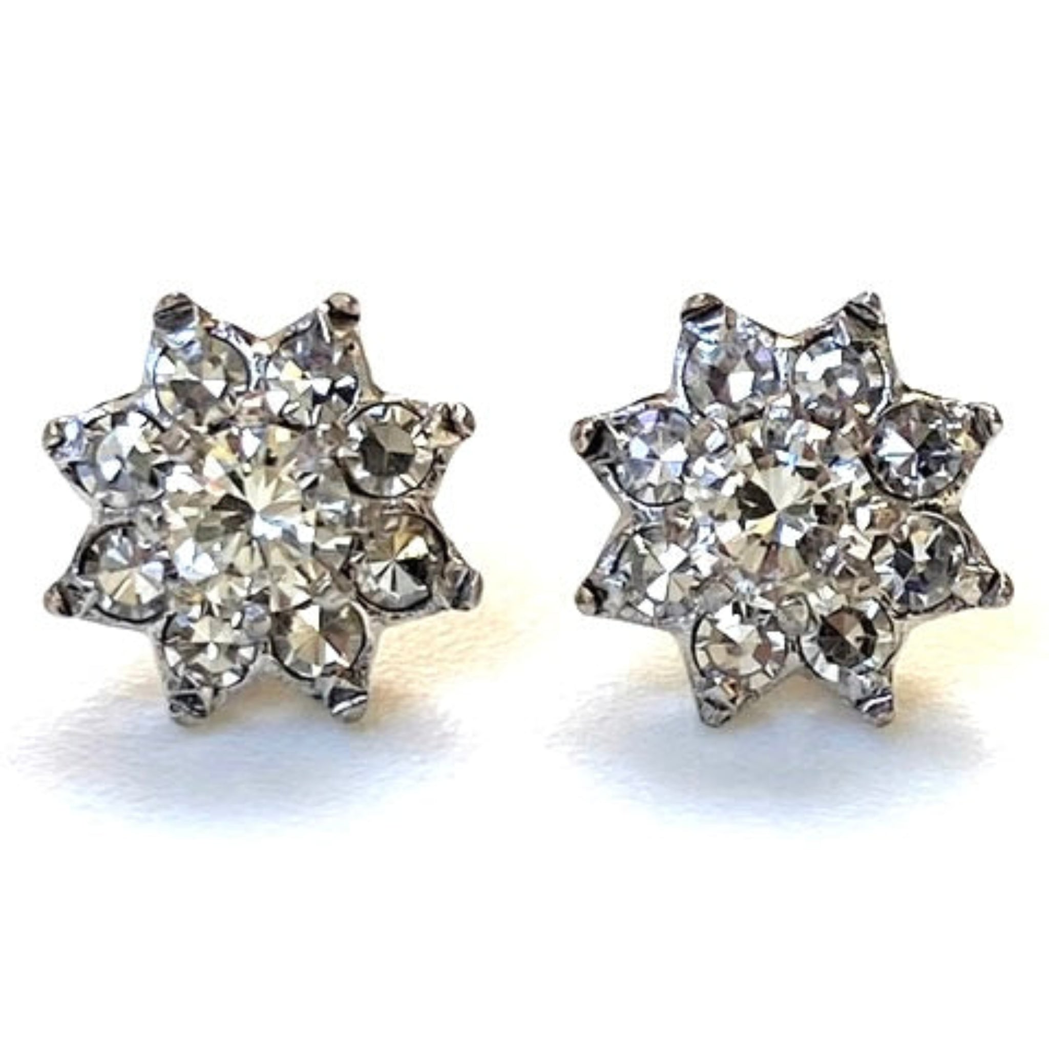 Vintage 14ct White Gold and Diamond Stud Earrings