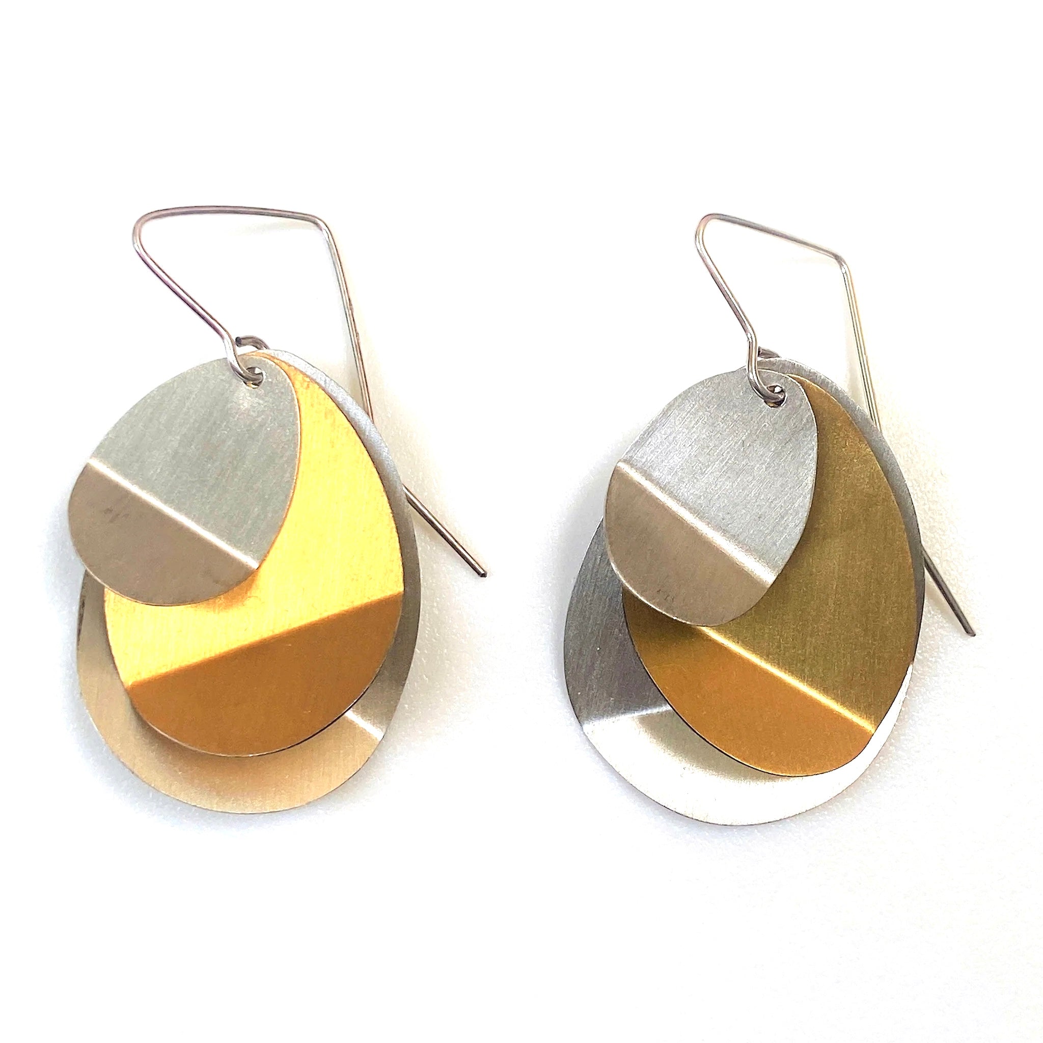 Handmade Designer Gold-Plated Sterling Silver Drop Earrings by Tyminski