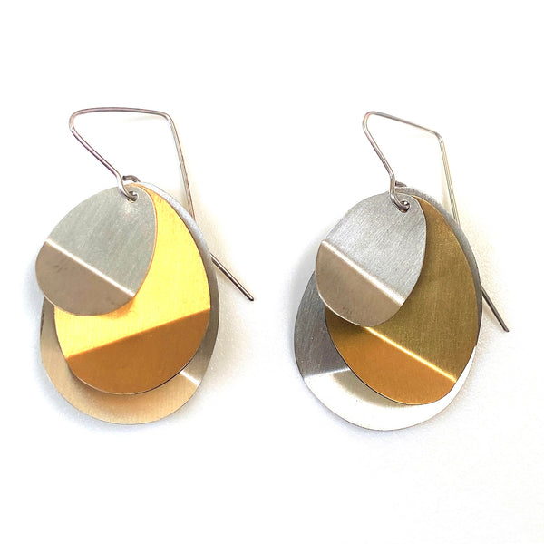 Handmade Designer Gold-Plated Sterling Silver Drop Earrings by Tyminski
