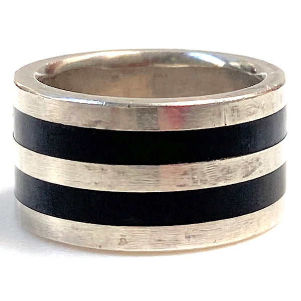 Sterling Silver and Ebony Ring by Ivan