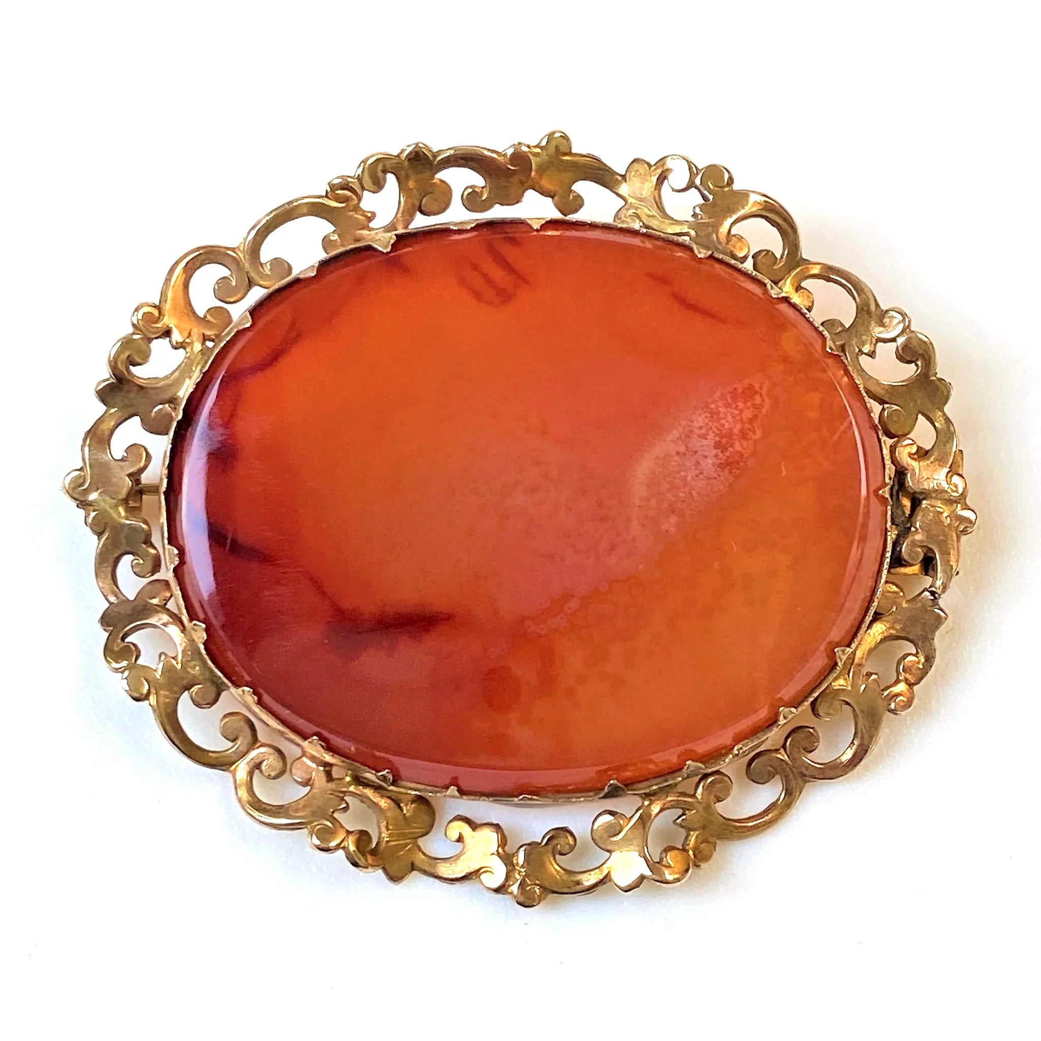 Antique Pinchbeck and Agate Brooch