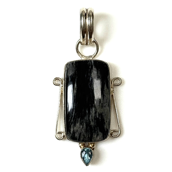 Sterling Silver, Kyanite and Blue Topaz Pendant
