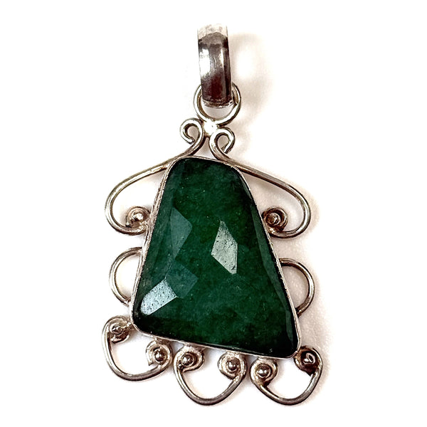 Sterling Silver and Aventurine Pendant