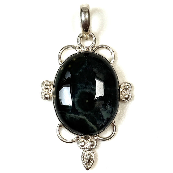 Sterling Silver and Bloodstone Pendant